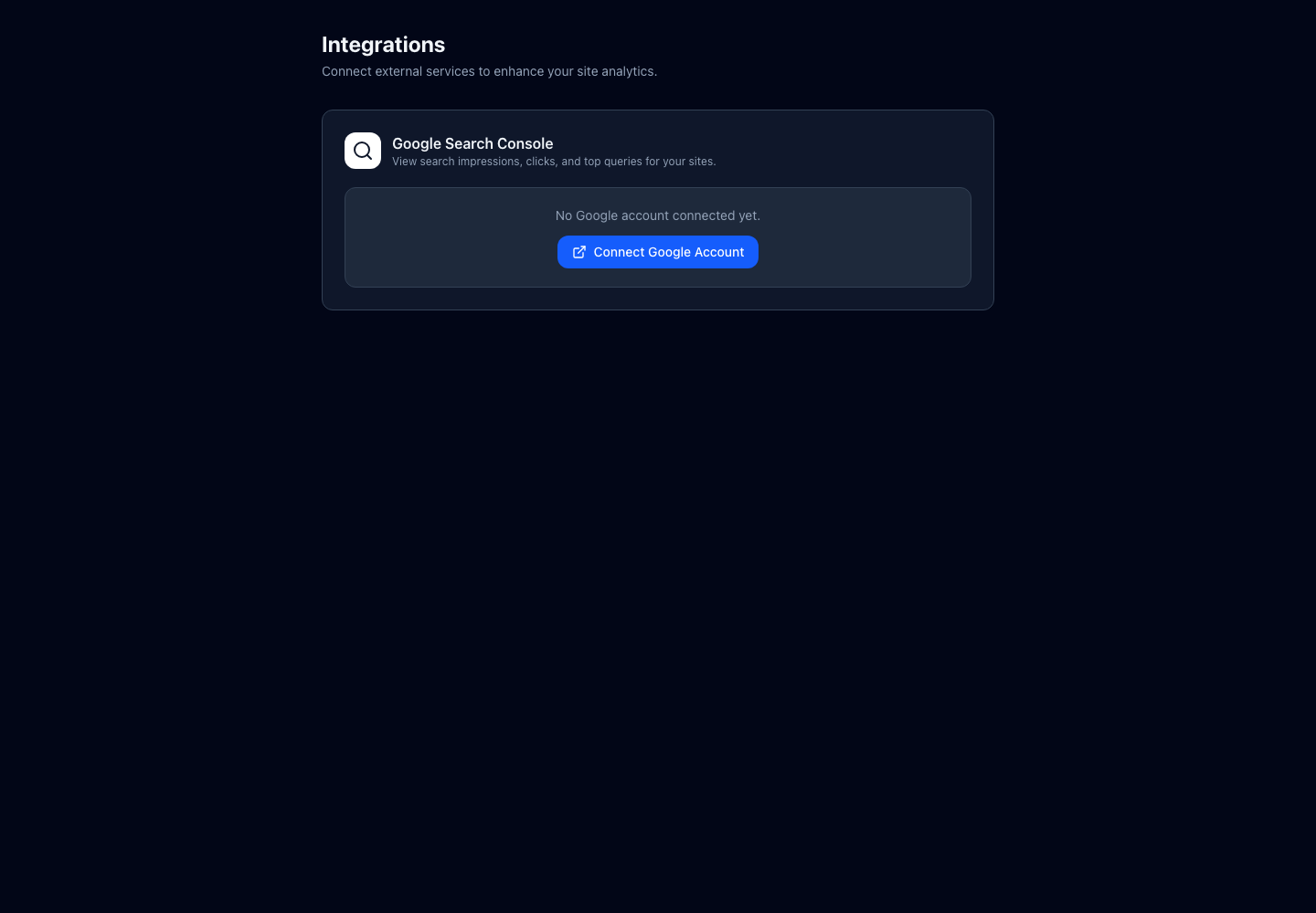 設定の連携ページ。アカウント未接続の状態で「Googleアカウントを接続」ボタンが表示されている